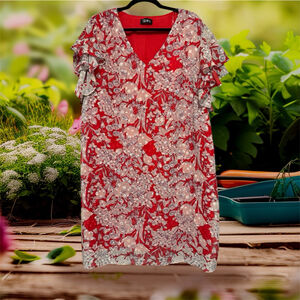 Women's 2x floral dress with ruffle sleeves